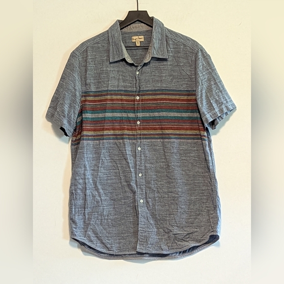 Chip & Pepper Other - Chip & Pepper Blue Multicolor Striped Shirt XXL Plus Mens Great Used Cond Casual